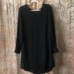 Short black dress with long sleeve